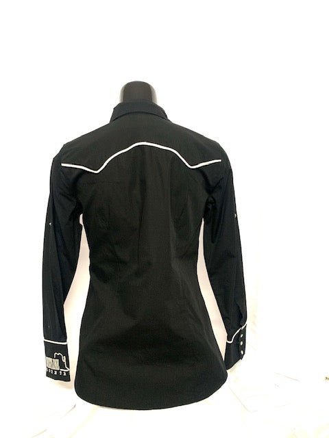 Camicia donna 17. Cotone manica lunga. Polsino ricamato. - Westline Country