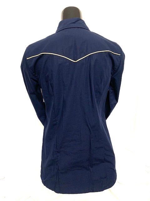 Camicia donna 21. Cotone manica lunga con frappina lungo allacciatura. - Westline Country