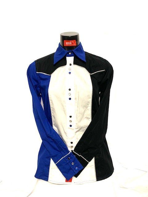 Camicia donna 24. Cotone manica lunga. Multicolore con profili lurex. - Westline Country