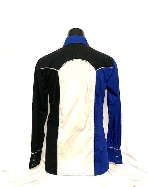 Camicia donna 24. Cotone manica lunga. Multicolore con profili lurex. - Westline Country