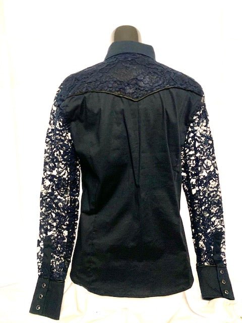 Camicia donna 6 . Maniche e sproni in pizzo. - Westline Country