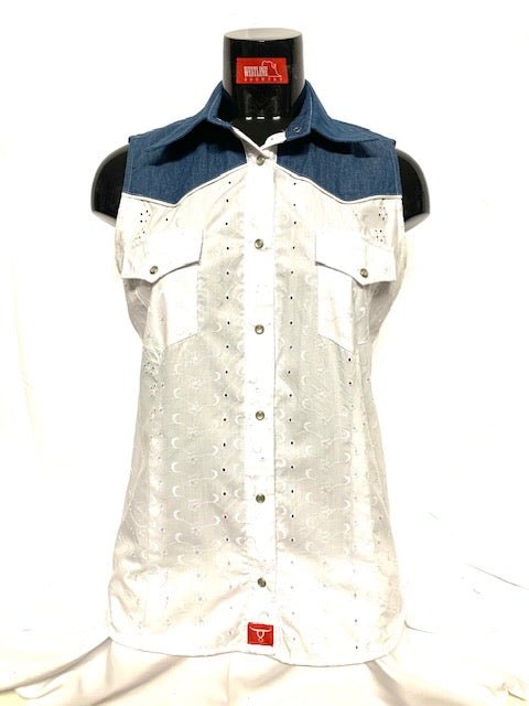 Camicia donna 14. Pizzo sangallo senza maniche. - Westline Country