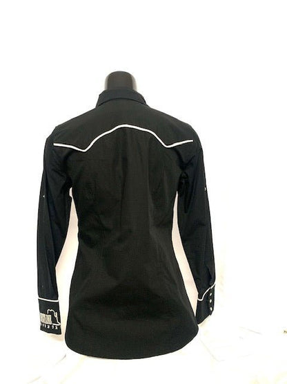 Camicia donna 17. Cotone manica lunga. Polsino ricamato. - Westline Country