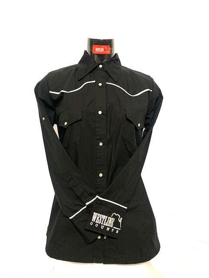 Camicia donna 17. Cotone manica lunga. Polsino ricamato. - Westline Country