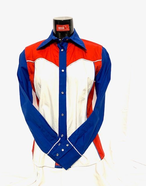 Camicia donna 18. Cotone. Manica lunga . multicolor con profili in contrasto. - Westline Country